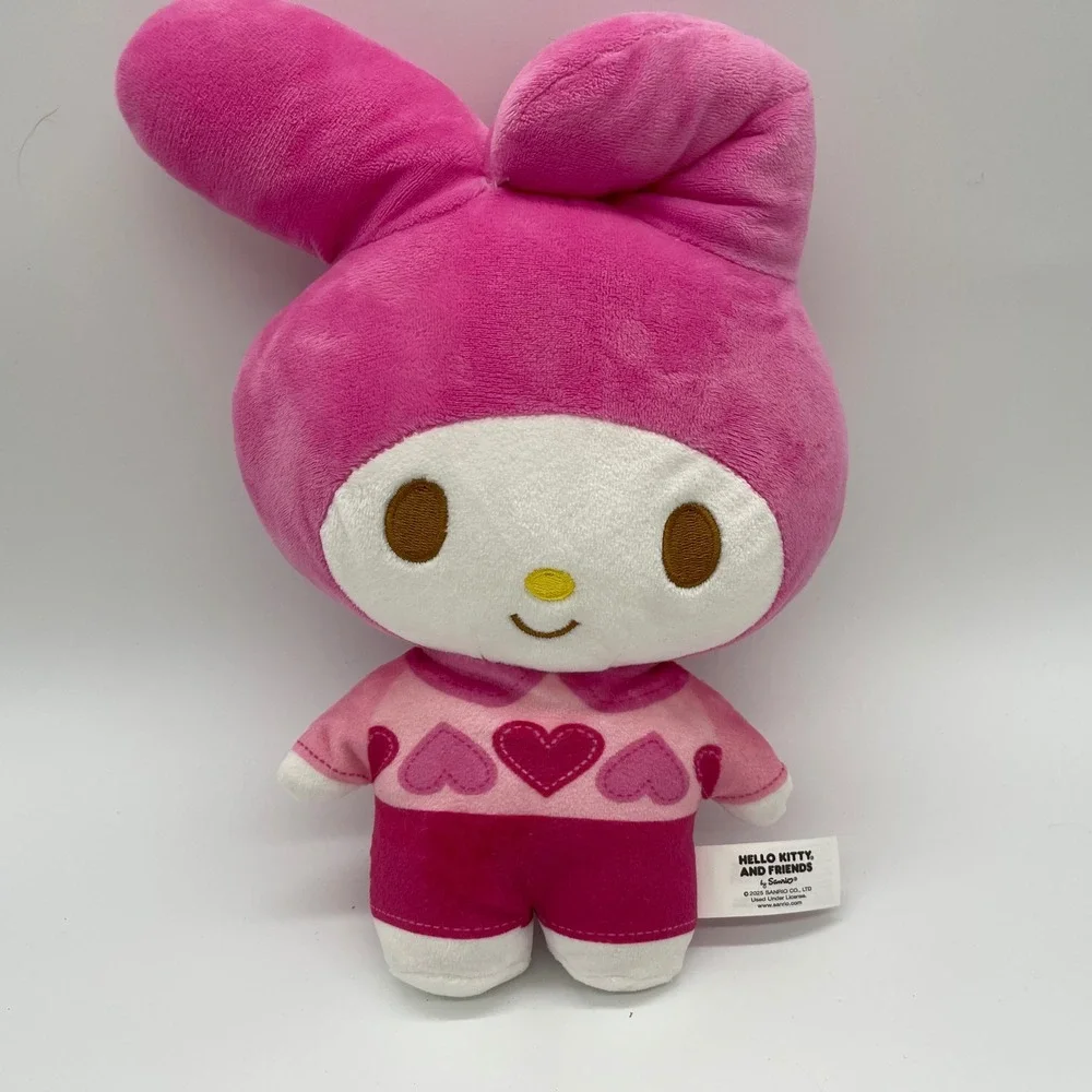 Sanrio My Melody Plush Hello Kitty and Friends Pink Heart Sweater Stuffed Animal